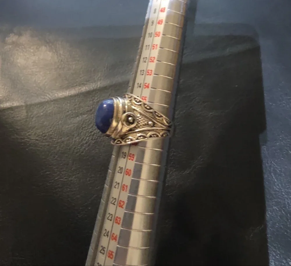 Lapis And 925 Poison Ring